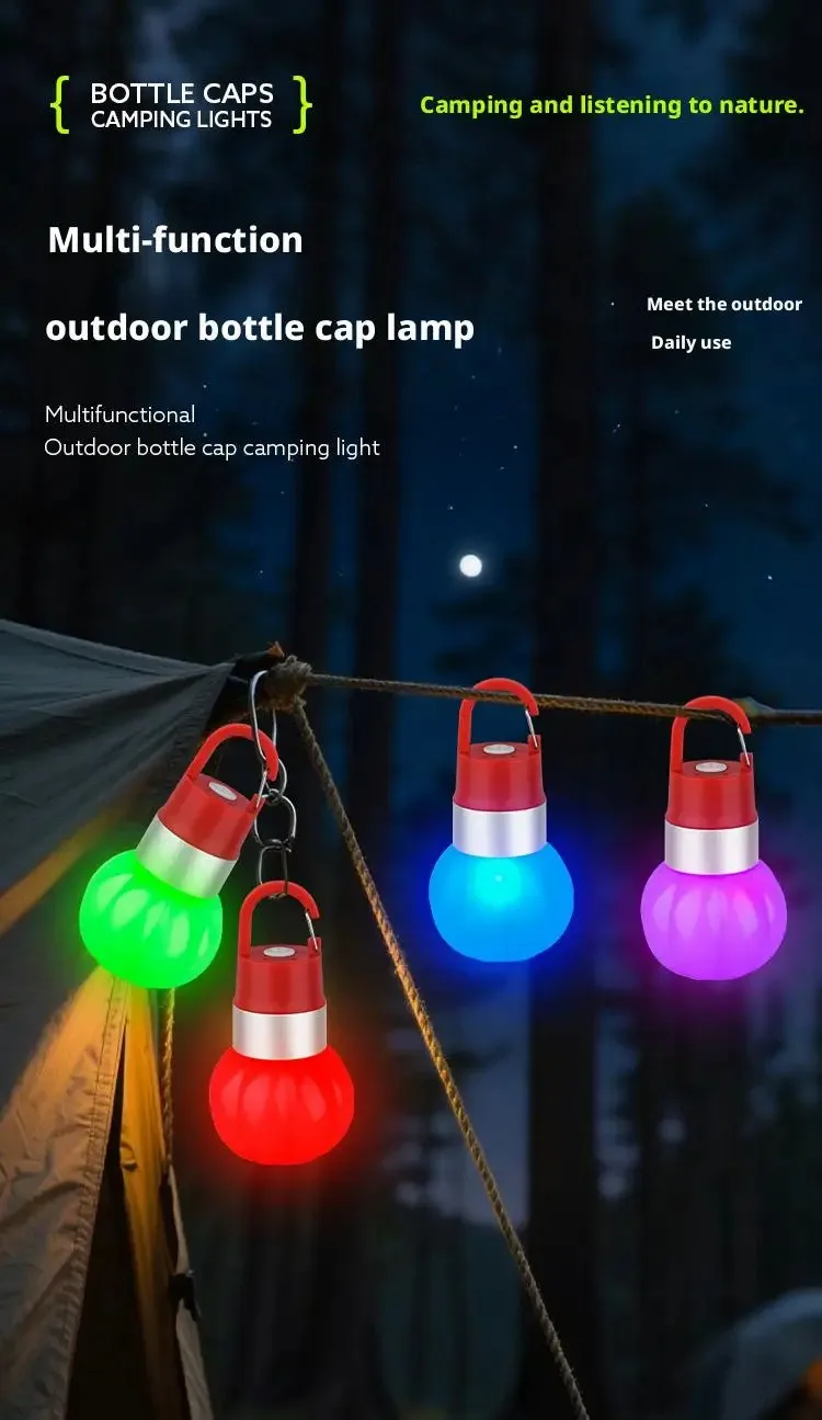 

C2 Multi-Functional Outdoor Camping Atmosphere Light Portable Flashlight with Hook Detachable Bottle Cap Light Emergency Lantern
