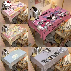 Sanurgente-Nappe de dessin animé Hello Kitty, grille de table, couverture anti-poussière, Kuromi Melody, lavable, mignon, fille, chambre, bureau, décoration d'intérieur