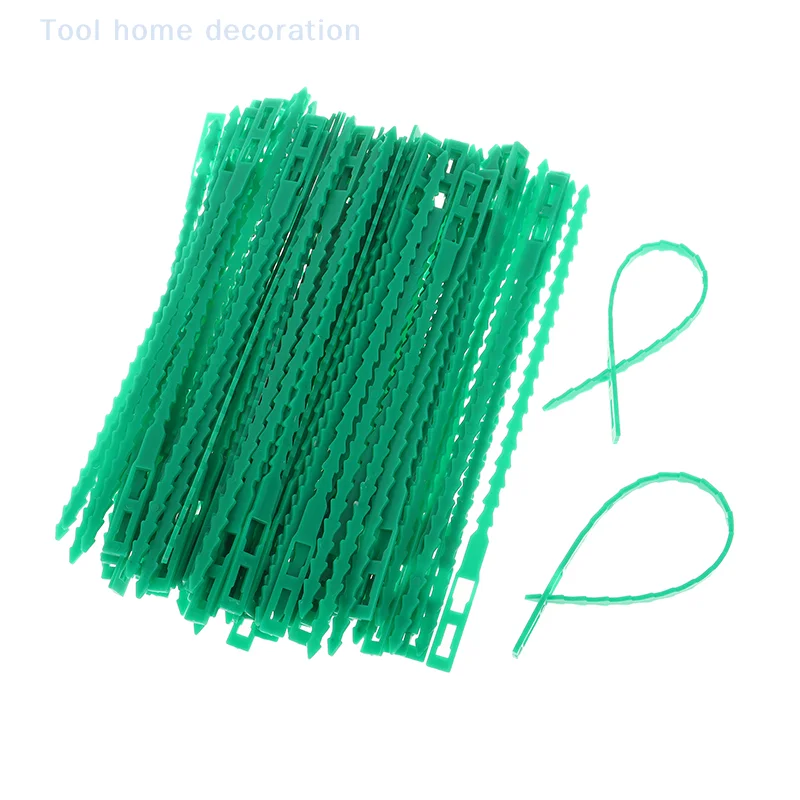 100Pcs/pack Reusable Garden Cable Ties Plant Support Shrubs Fastener Tree Locking Nylon Adjustable Plastic Cable Ties Tools