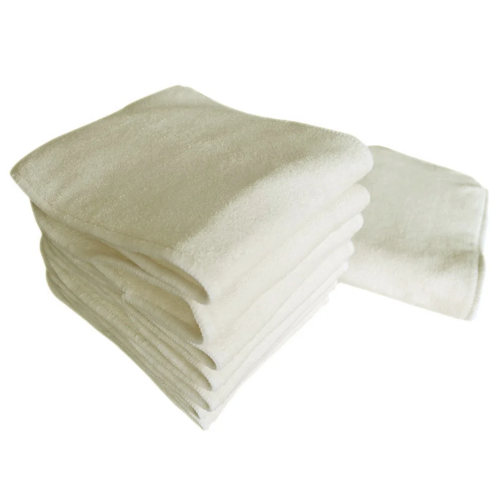 

6Pcs Bamboo Charcoal Fiber Baby Cloth Diaper Inserts Washable Reusable Absorbent Cloth Diaper Liners Beige Baby