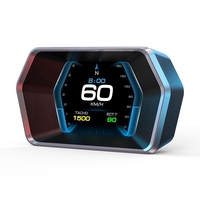 A77E-Car Heads Up Display, Car Smart Obd2 Gauge Display, Gps Speedometer With Vehicle Speed, Rpm, Fuel Consumption Voltage