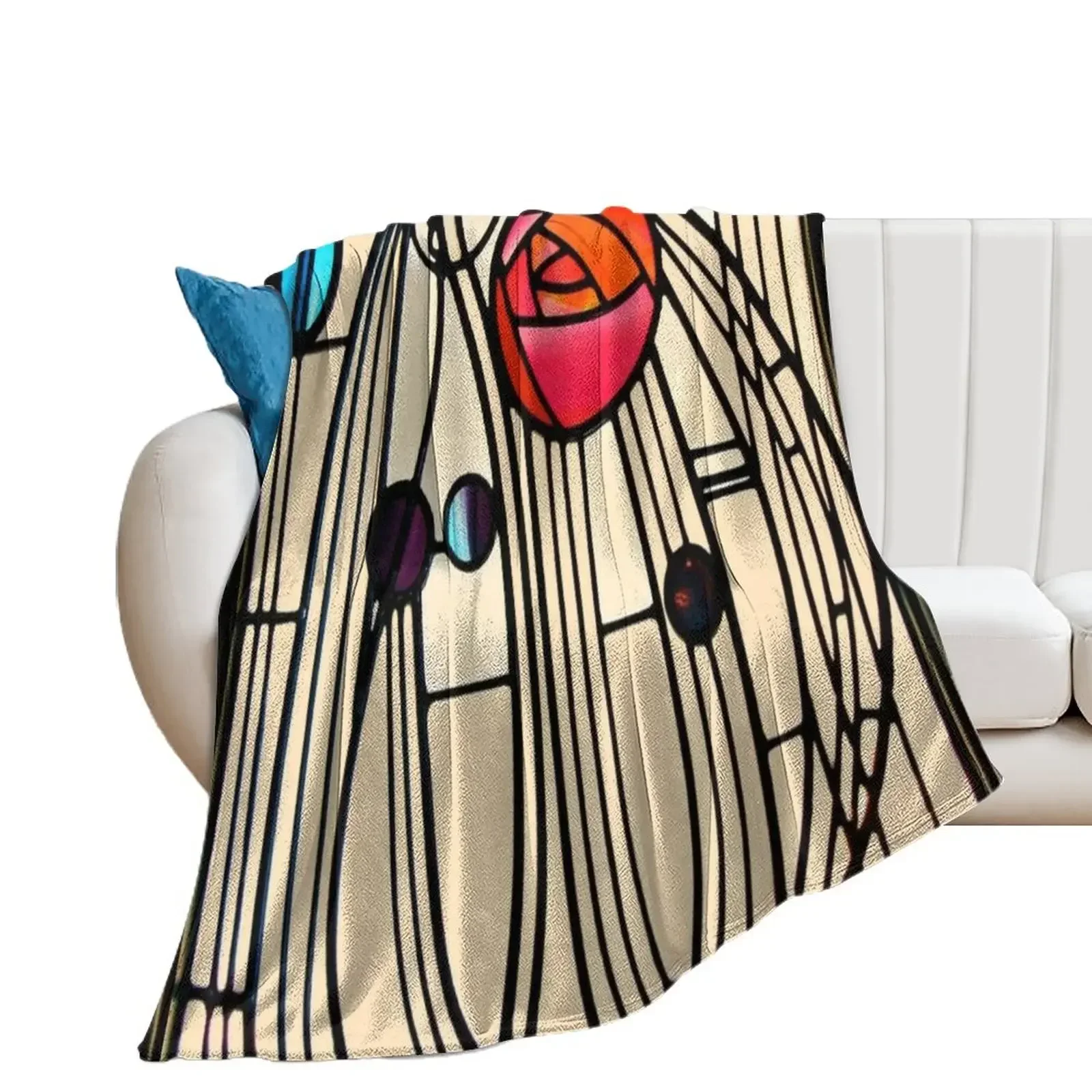 

Charles Rennie Mackintosh design Throw Blanket For Decorative Sofa Luxury Brand Blankets