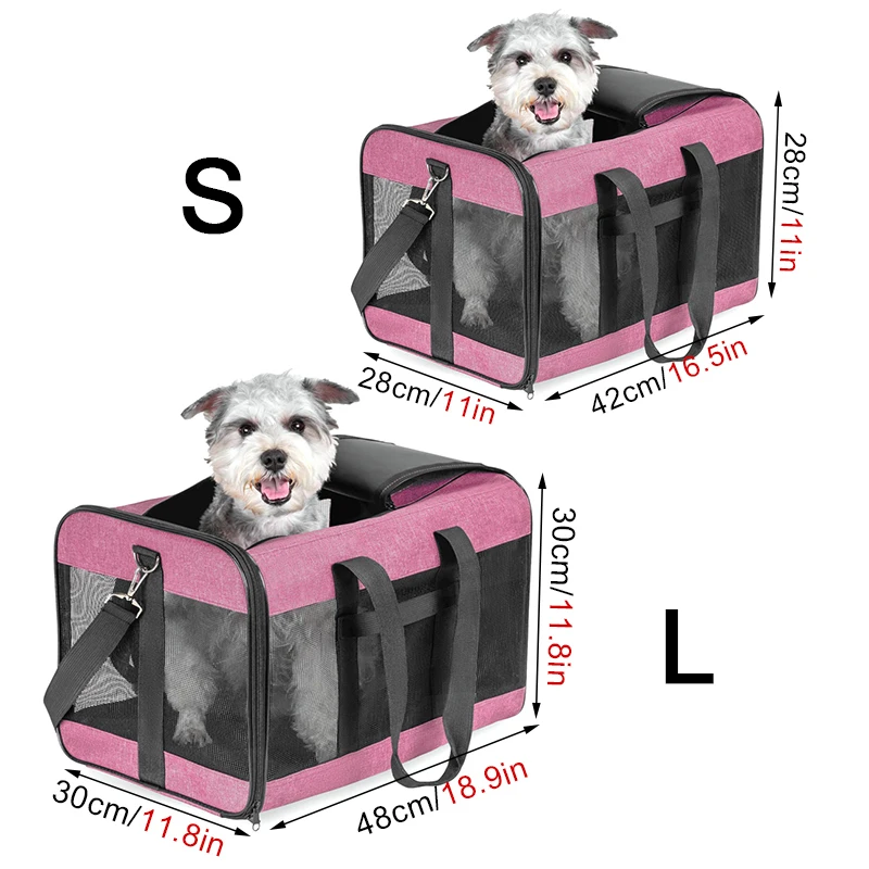 Portable Pet Bag Large Capacity Dog Bag Cat portable foldable small to medium dog cage mesh handbag