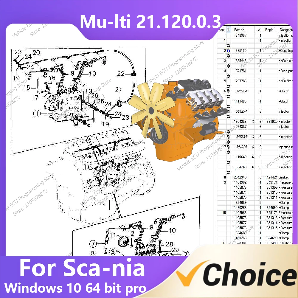 

For Sca-nia Mu-lti 21.120.0.3 Heavy Truck/Bus Diagnostic Software Version Parts Maintenance Repair Technical Information V-C-I3