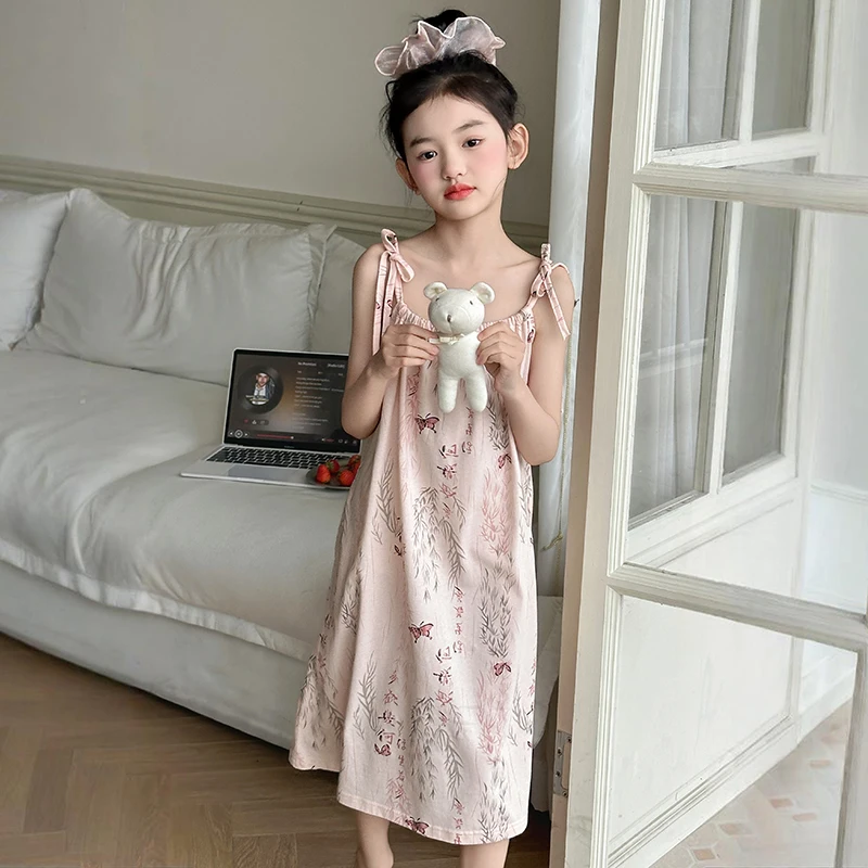 

Girls Mid-Calf Sleeveless Dress Toddler Summer Vocation Dress Tween Girls Beach Dresses Child A-Line Cool Sundress Size 4-14Y