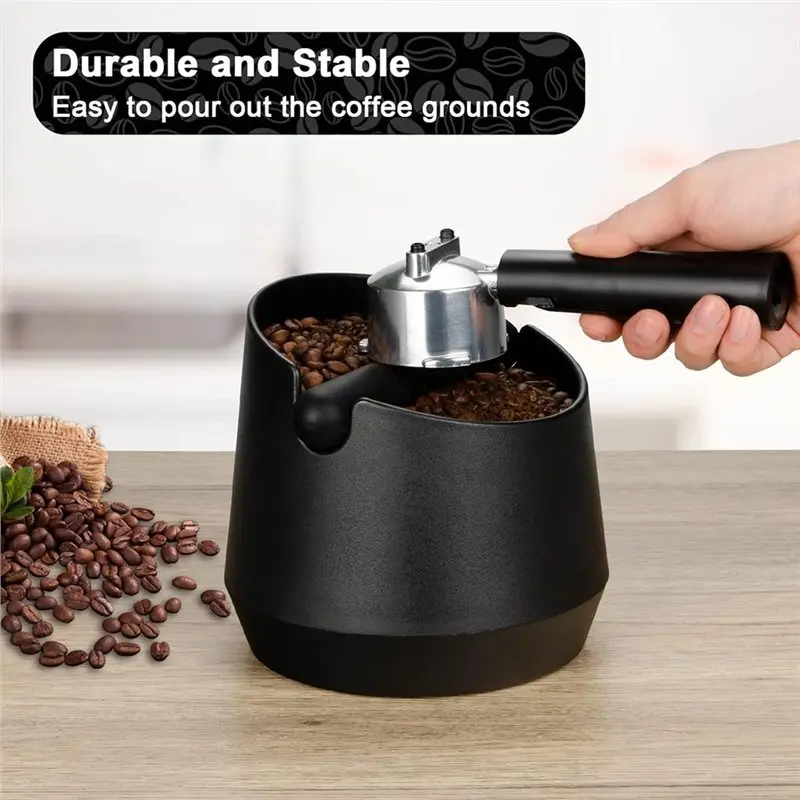 SYW-Knock Box With Coffee Brush, Large Non-Slip Base For Easy Coffee Ground Easy Cleaning