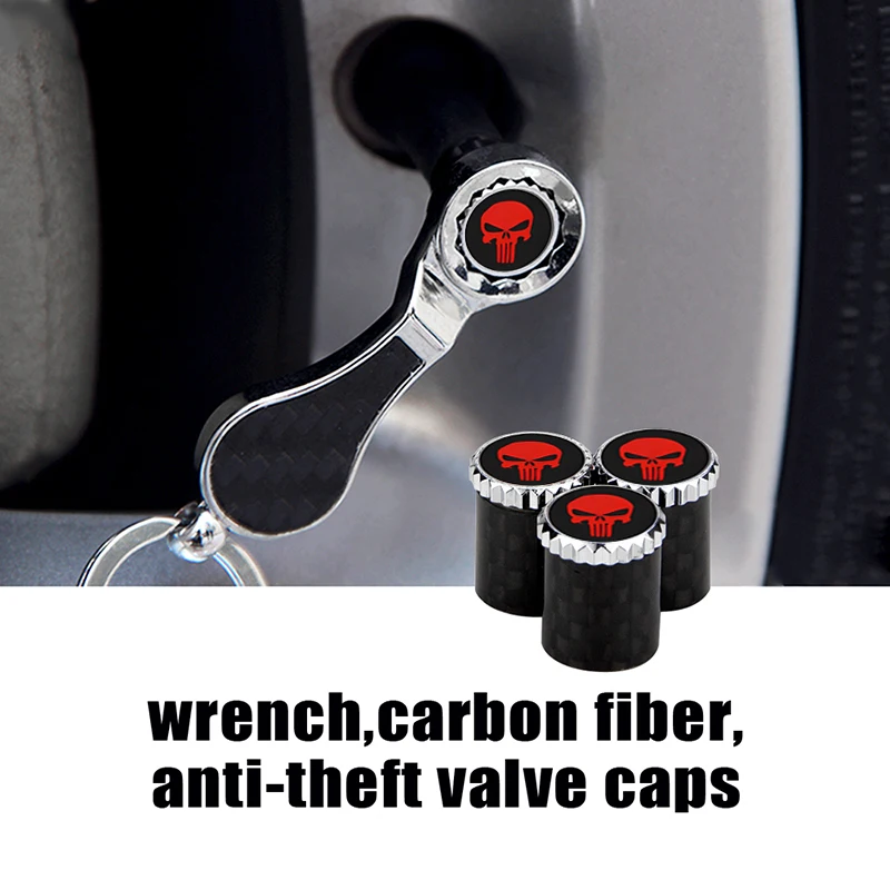 

4 шт. Miniso Marvel аниме мультфильм каратель универсальные колпачки для штока клапана автомобильных колес для Audi BMW Dodge Ford Fiat Abarth Peugeot