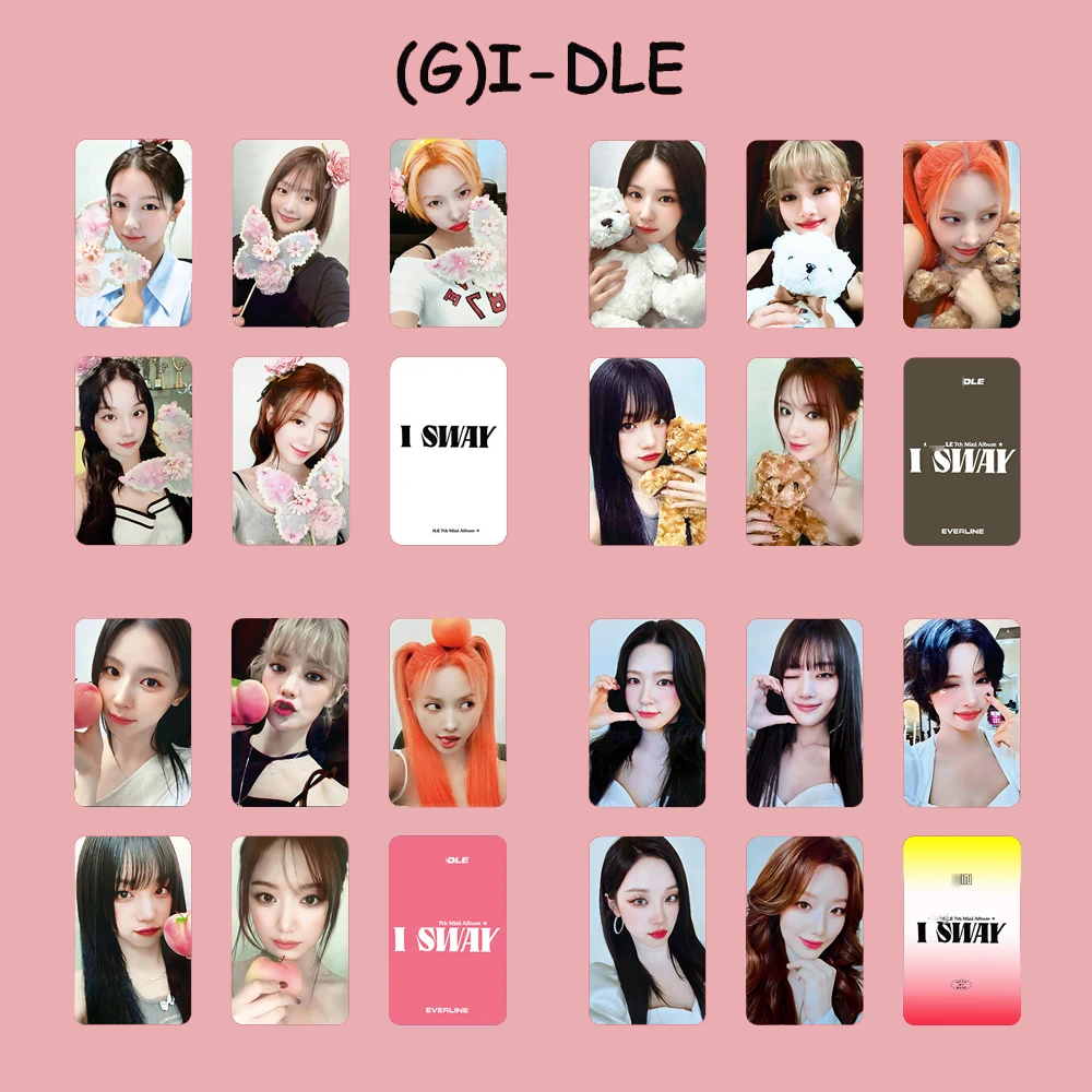 5Pcs/Set (G)I-DLE I SWAY Album Photocards YUQI Miyeon KMS DMM EVERLINE Ver Cute Selfie Lomo Cards MINNIE Soyeon Shuhua Fans Gift