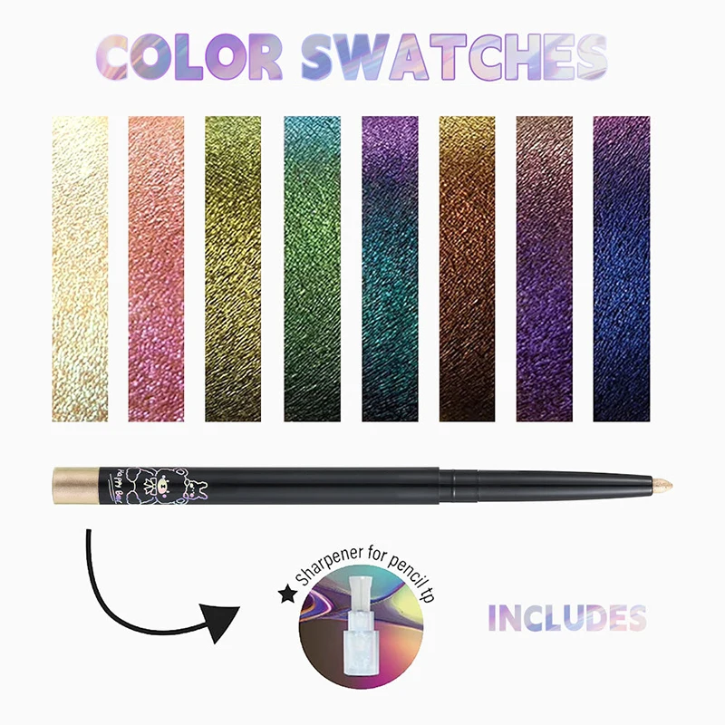 Shiny Eyeliner Pen Waterproof Durable Shiny Multi-color Eyeliner Metal Eye Shadow Lying Silkworm Green Purple Eye Makeup Pigment