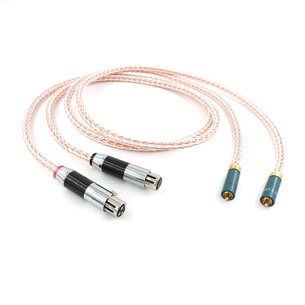 8TC single crystal copper audio amplifier Cannon signal line audio balance cable RCA to balance Optical Audio Cable Adapter