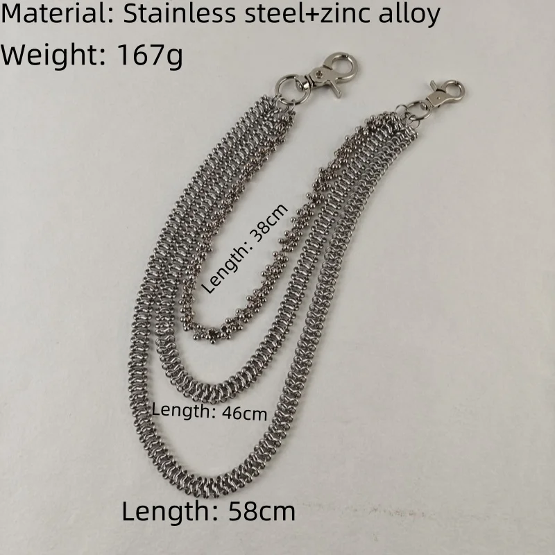 2025 New Model Cuban Style Stainless Steel Eight Character Pants Chain Hip Hop Men And Women One\'s Waist Luxury Accessories