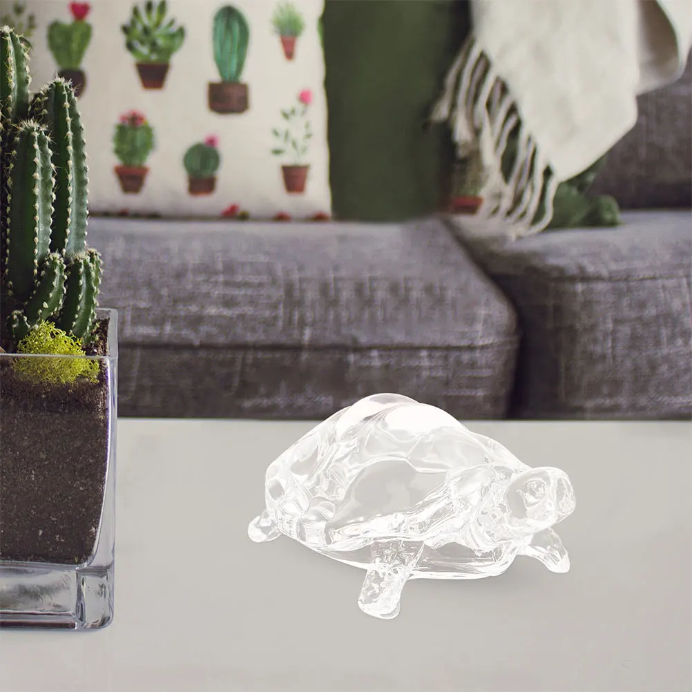 

2Pcs Crystal Turtle Ornaments Exquisite Glass Craft Wealth Prosperity Home Decor Unique Design Desktop Sculpture