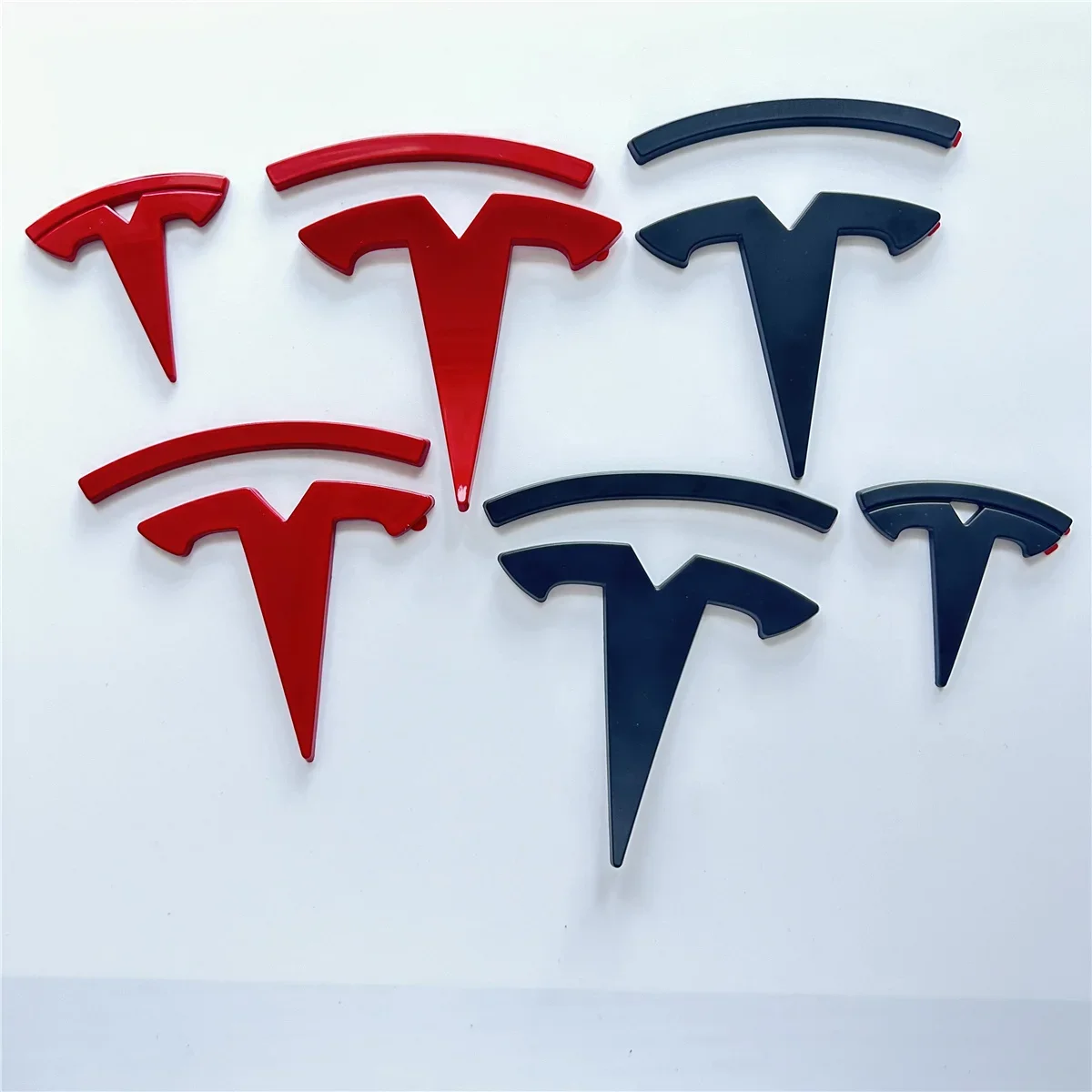 3pcs Matte Black for Tesla Model 3 Y Auto Logos Steering Wheel Patch Decoration Modified Accessories Tail Box