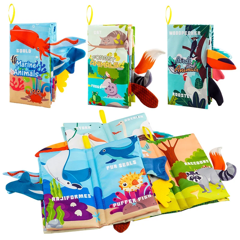 Baby Books Toys, Baby Books 0-6 Months, Touch And Feel Cloth Crinkle Soft Books, Toys For 0-3-6-12-18 Months Infant Newborn