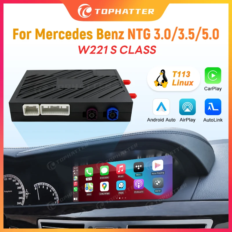 

For Mercedes Benz W221 S Class 2009-2013 Smart Upgrade Kit add Android Auto CarPlay to Factory Screen HD Interface Module