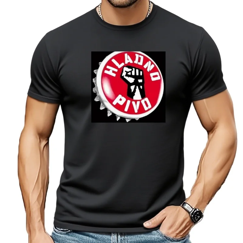 T-shirt Hladno Pivo pour hommes, grand et grand, graphique et microscopique