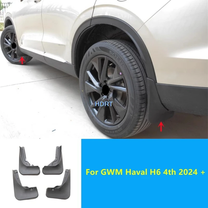 

For GWM Haval H6 4th 2024 + Car Style Front Rear Wheel Arch Mud Flap Plate Splash Guard Mudguard Inner Fender Cover Accessories