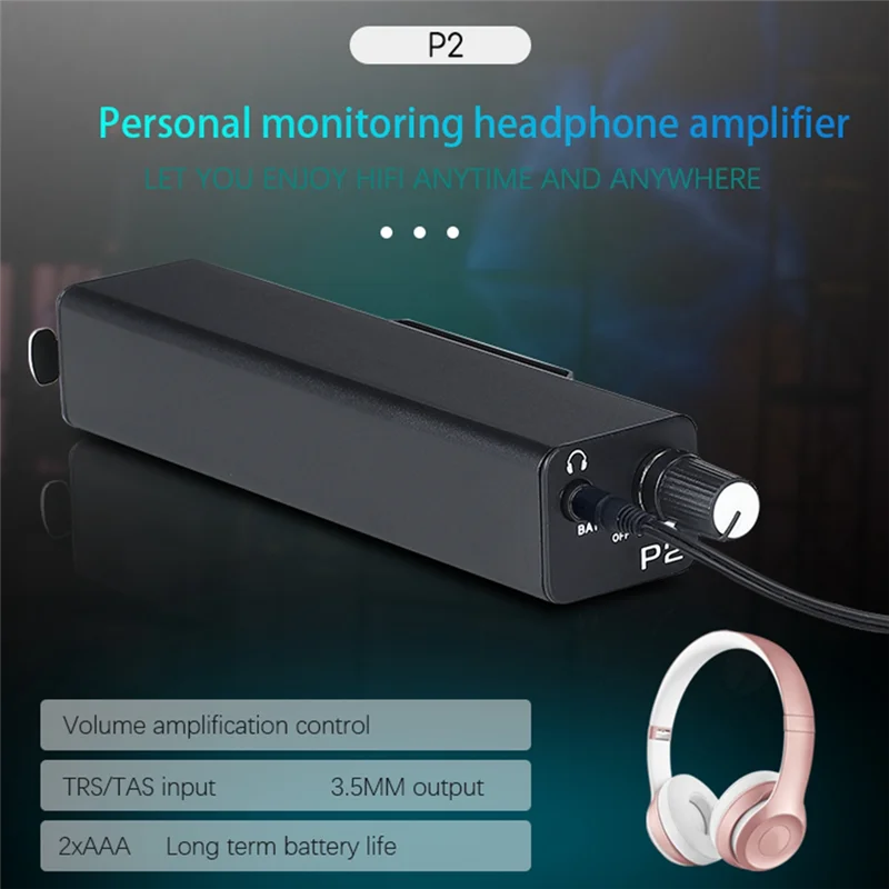 FEDI-P2 Headphone Amp Amplifier Road-Ready, Ultra-Low Noise Circuit, Stereo/Mono Instant Switch Designed For Drummers& Live Voca