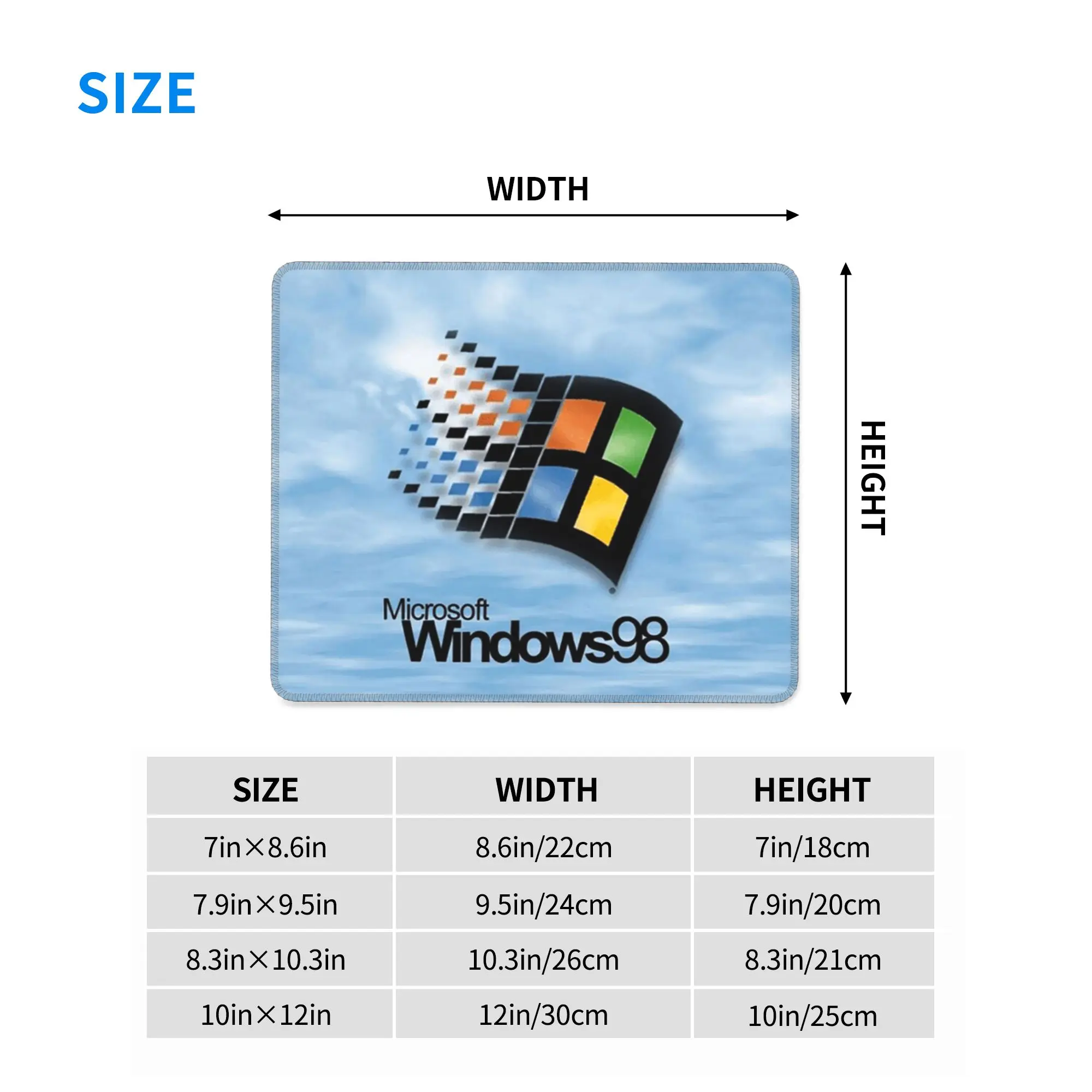 Windows 98 Start Screen Mouse Pad Computer Keyboard Mouse Mat Gamer PC Laptop Desk Mat Office Accessories Table Mats
