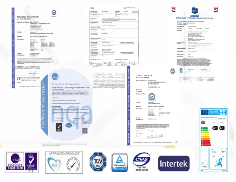 pompa di calore monoblocco inverter sorgente d\'aria pompa di calore R32 SCOP A+++ MCS ERP Certs da TUV