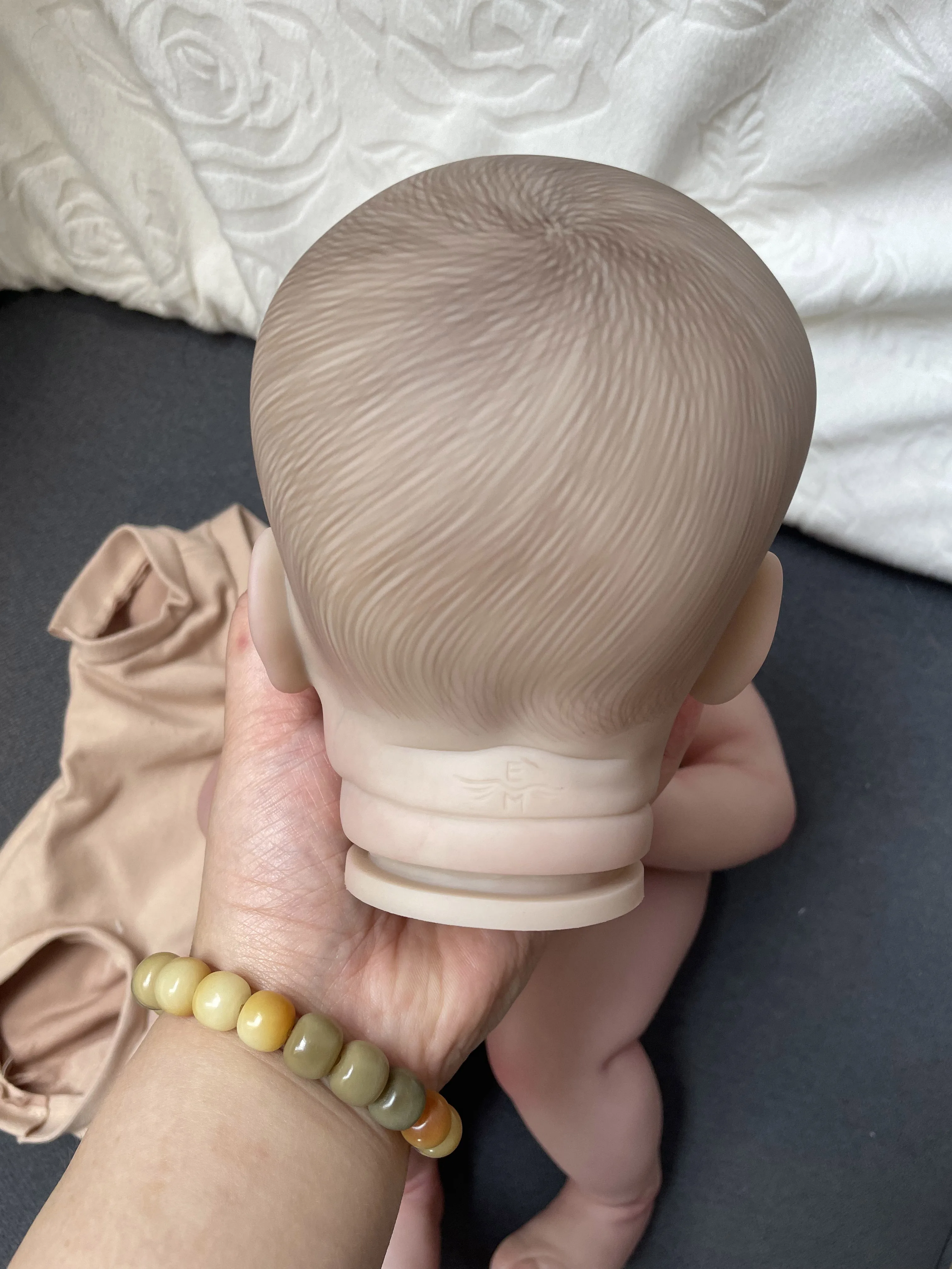 NPK 19'' Reborn Dolls Kit Lali Painted Doll Kit Unfinished Doll Parts with Hand Painted Hair Lifelike Doll