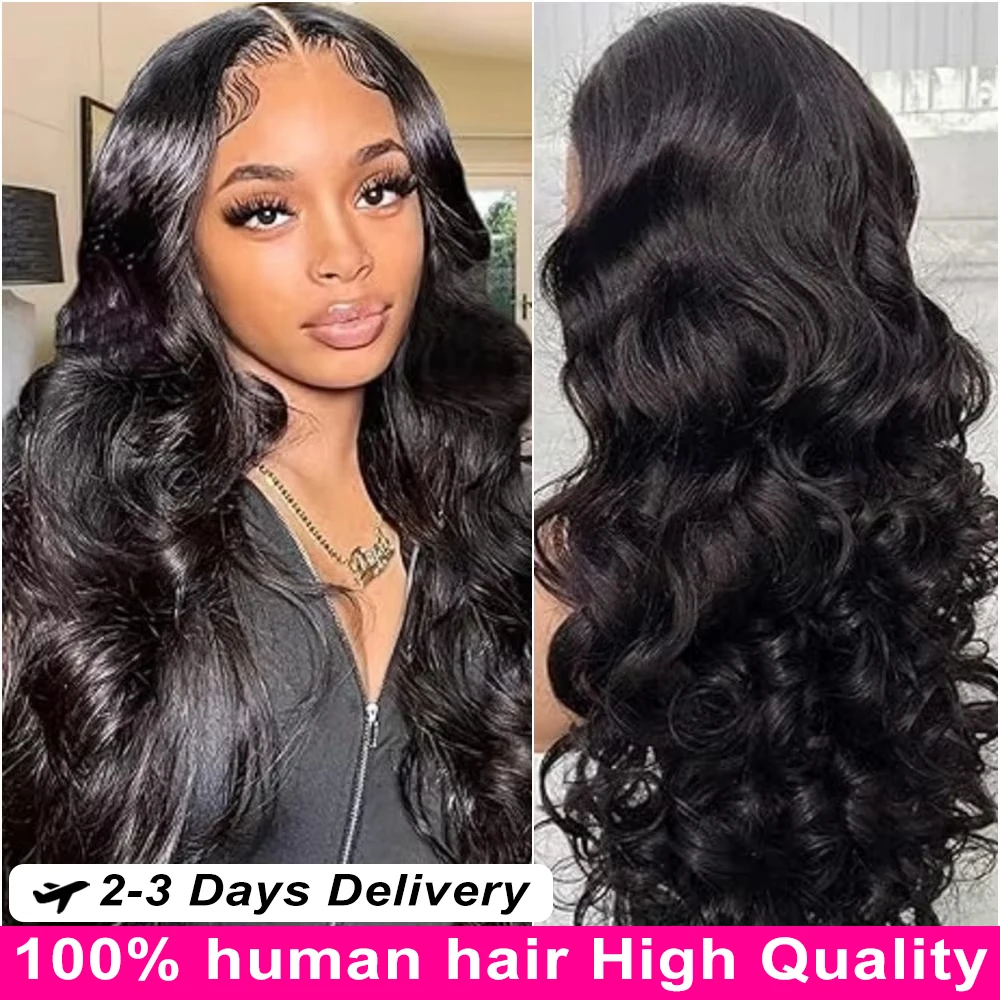 

13x6 Hd Body Wave Human Hair Wigs 40 50 Inch Lace Frontal Wig Brazilian NaturalBlack 100% Human Hair Wet And Wavy Lace Front Wig