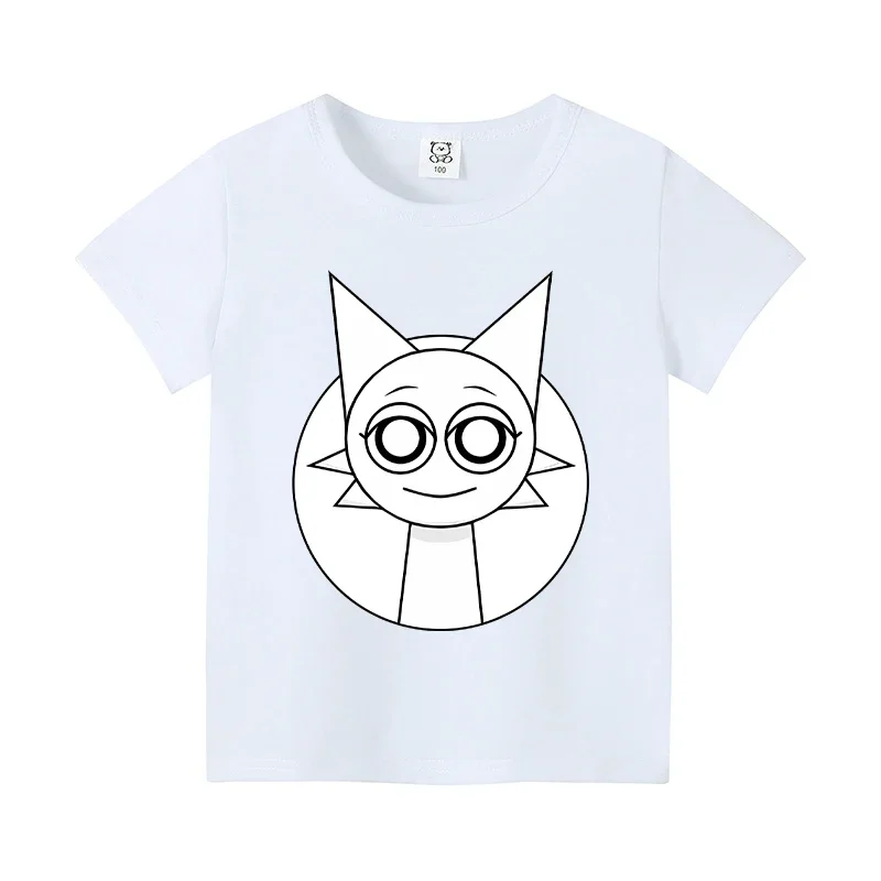 Sprunki Cute T-shirt Kids Incredibox Anime Cotton Clothes Boys Girls Summer Tees Short Sleeve Outdoor Sport Tops Children Gift