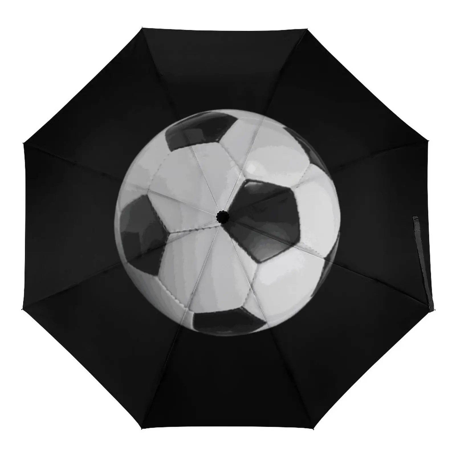 Football Sport Windproof Travel Umbrellas Ball Game Soccer Folding Rain Umbrella Compact Lightweight for Teens Adults Men Boys