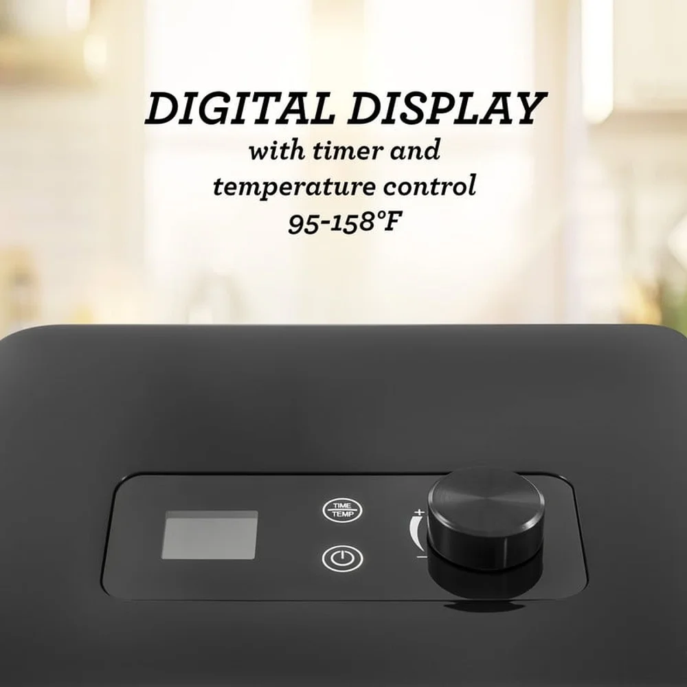 Digital Food Dehydrator 4 Trays 350W Adjustable Temperature 95-160F Programmable Compact Dehydrating Machine ETL Approved