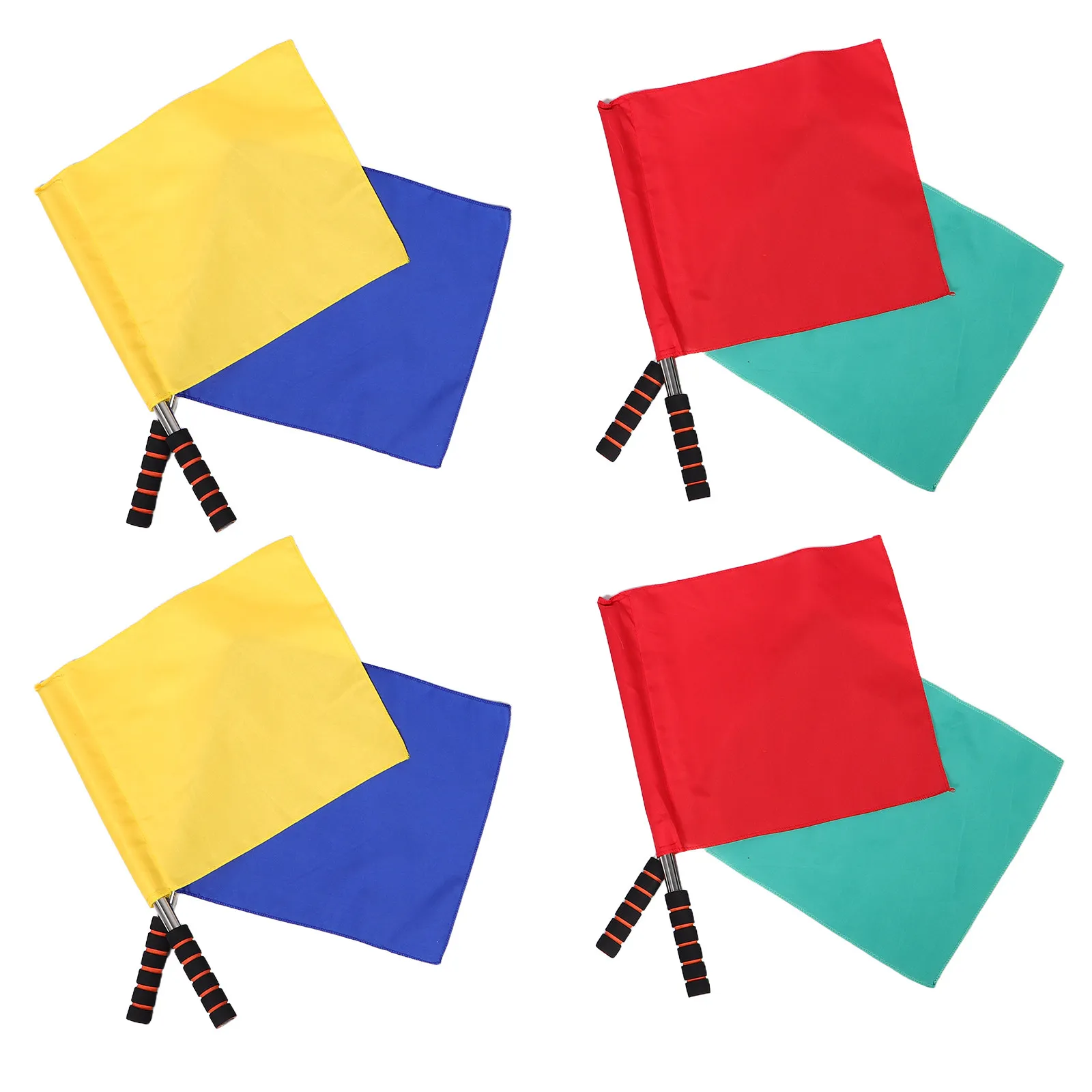 8pcs-multifunctional-referee-flags-soccer-volleyball-lightweight-stainless-steel-handle-sports-penalty-signal-flag-football-line