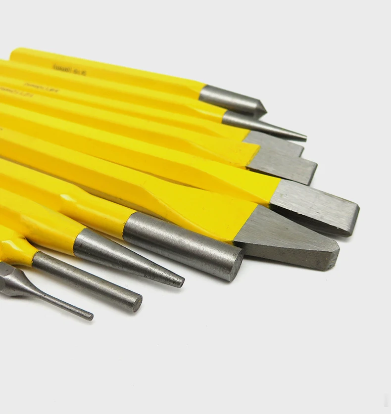 5pcs Cold Chisel And Punch Set Chiseling Sharpener Center Punch Stonecutter Chisel Woodworking Punching Tools Accessories