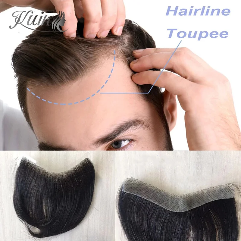 Thin Skin PU 0.05-0.14mm V Loop Men Capillary Prosthesis V Front Style Men Toupee Human Hair Wigs Male Wig Natural Wig For Men