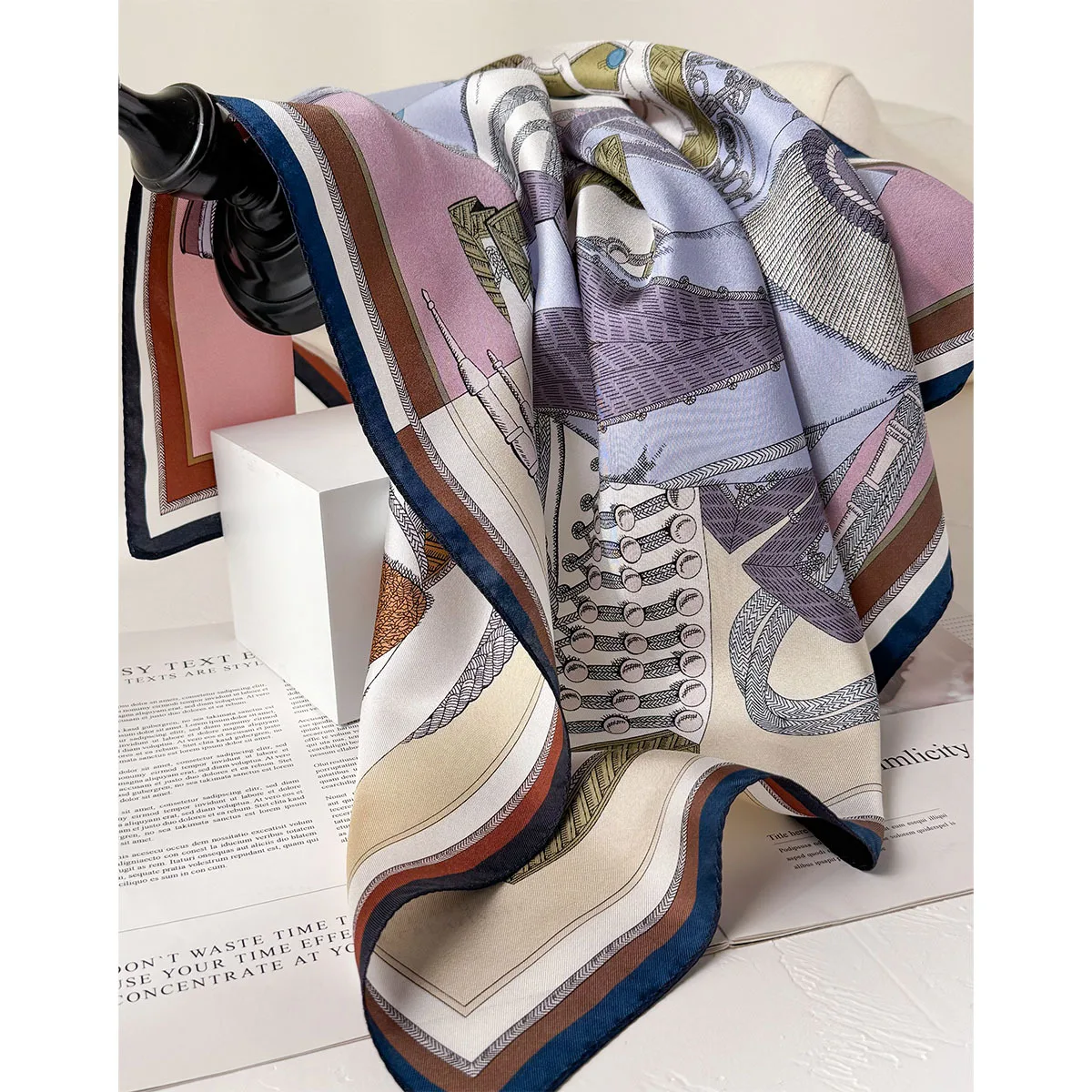 

100% Natural Twill Silk Scarf for Women 65cm Neck Tie Double side Foulard Shawl Wrap Square Neckerchief Hijab Bandana Scarves