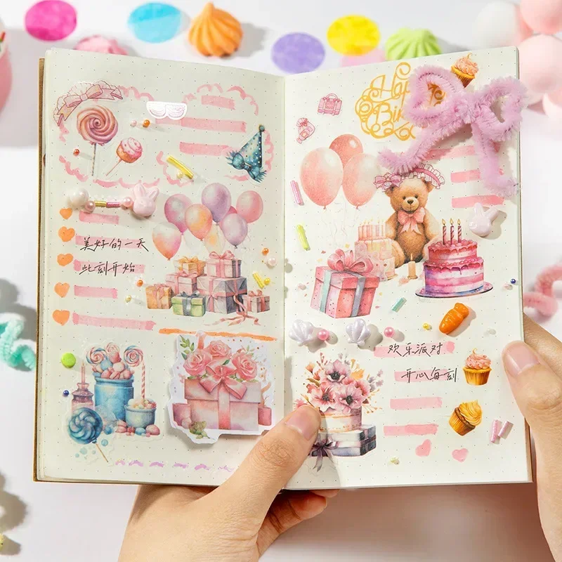 

20 шт., декоративная серия, материал для выбора, наклейки, школьные наклейки, книга, принадлежности для вечеринки, радостный пакет, альбом для вырезок 181*118 мм