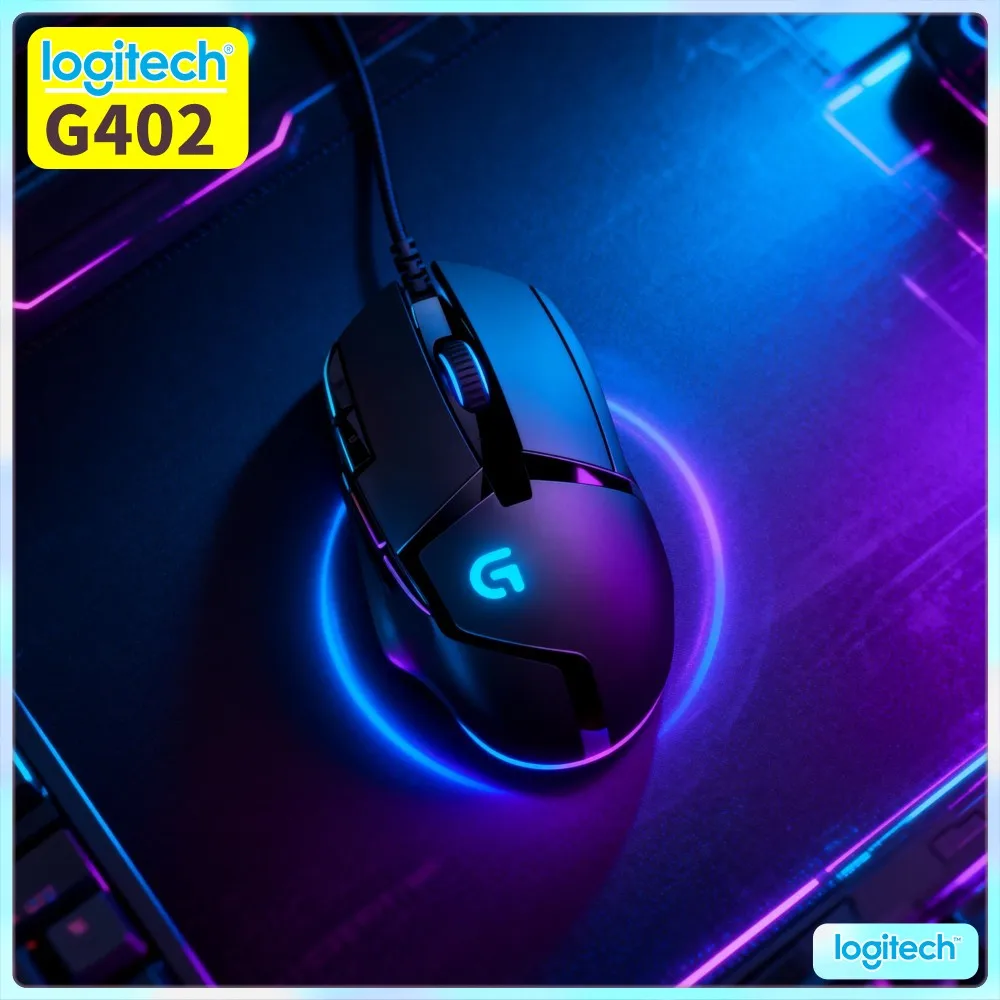 Logitech G402 Gaming Mouse Fusion Engine 32-Bit Processor 8 Custom Buttons 4000 DPI 1Ms Response For Competitive FPS
