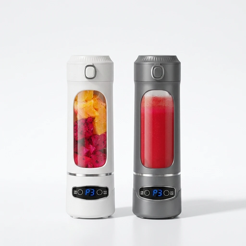Portable USB Rechargeable Mini Blender Cup 2-in-1 Juicer with 600mL Capacity for Car & RV Use