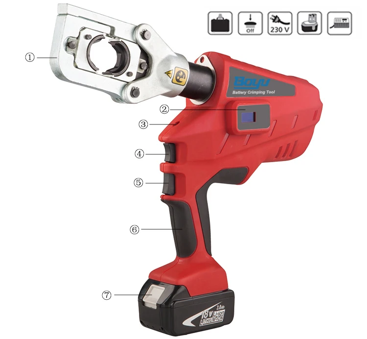 TYNEC-60UNV Electric Hydraulic Battery Crimping Tool For Cu/Al Cable And Armoured Cable