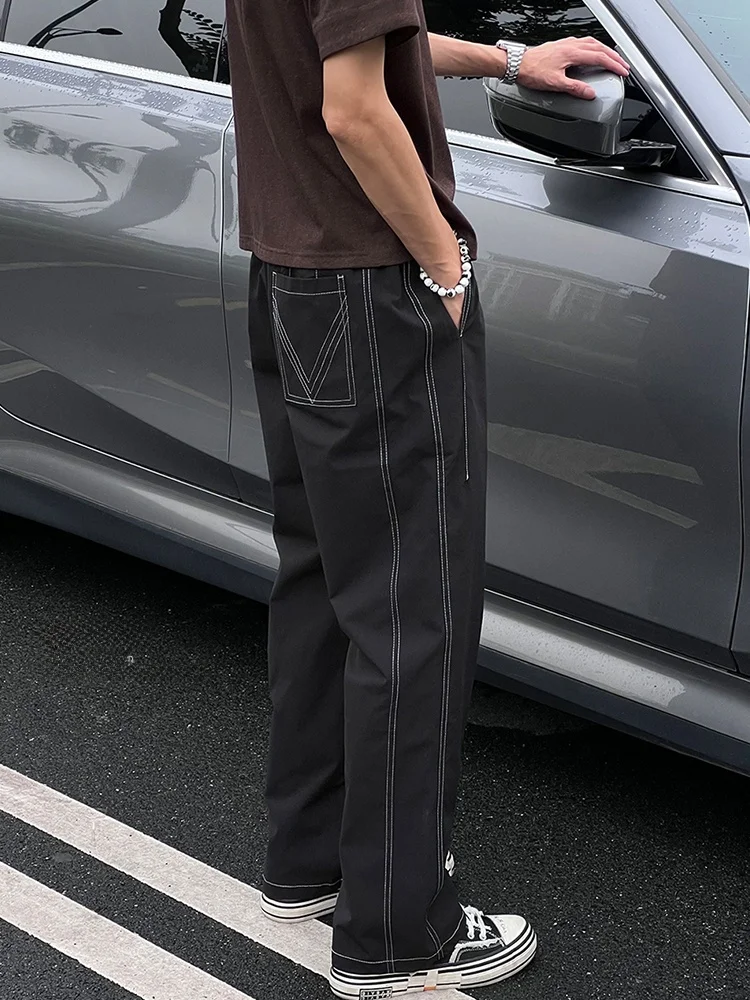 

Entong повседневные мужские брюки свободного кроя, тонкие брюки Qui Dry Design Sensation, летние прямые брюки, рабочая одежда, брюки из полиэфирного волокна