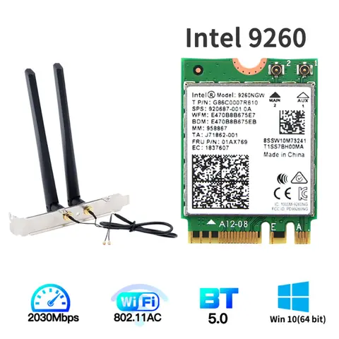 Dual Band WiFi 1730Mbps M.2 Network Card fenvi