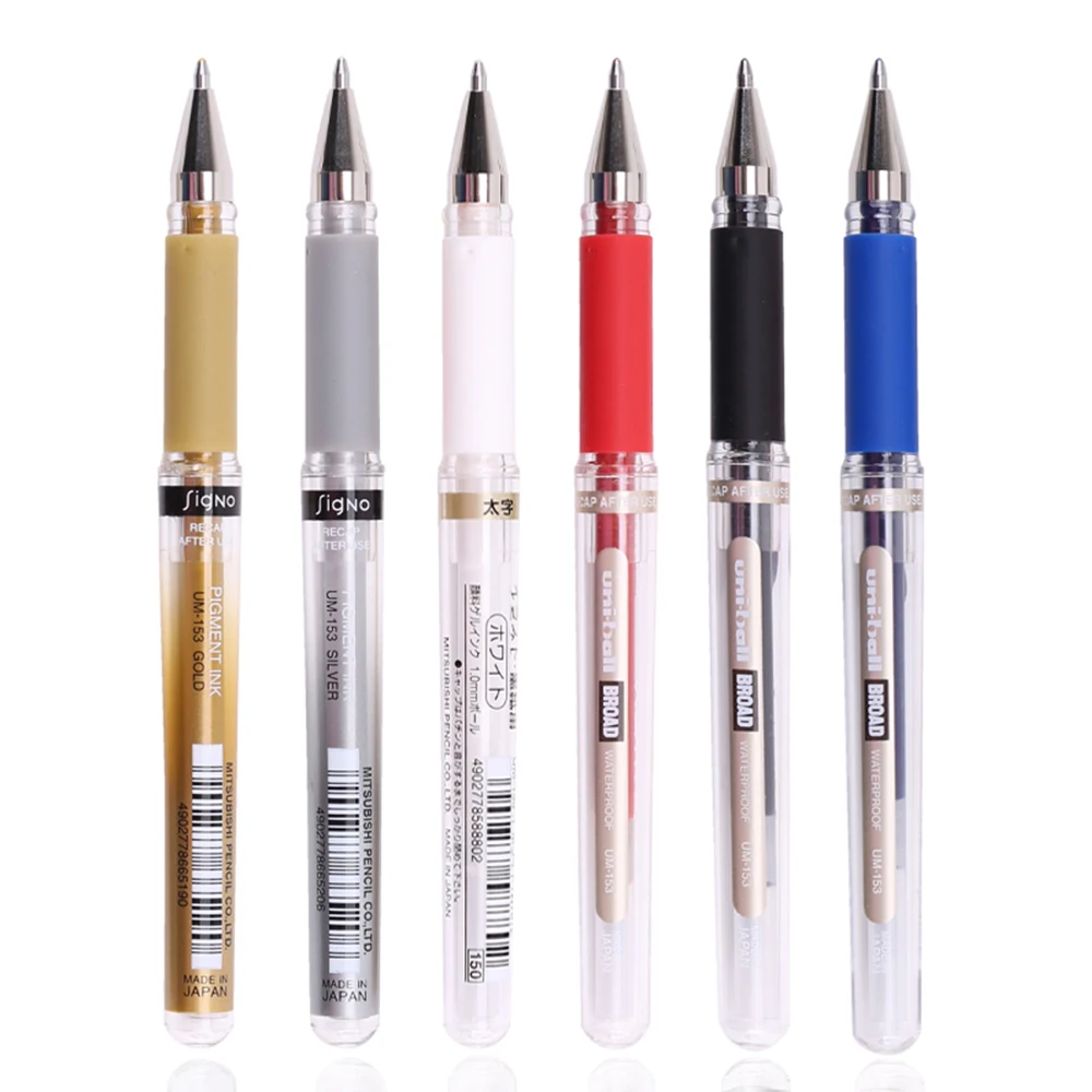 Uni Ball Signo جل Pen, UM-153, 0.1 مللي متر, تجفيف سريع, رسم فني, رسم يدوي, قلم تحديد, لوازم فنية, قرطاسية مدرسية, 1 قطعة