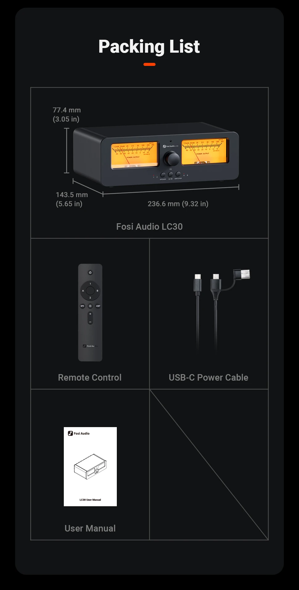 Fosi Audio LC30 Verstärker Lautsprecher Umschalter 2-in-2 Out Dual Analog VU Meter Audio Umschalter Box mit DB Panel Display mit Fernbedienung – Detail 20