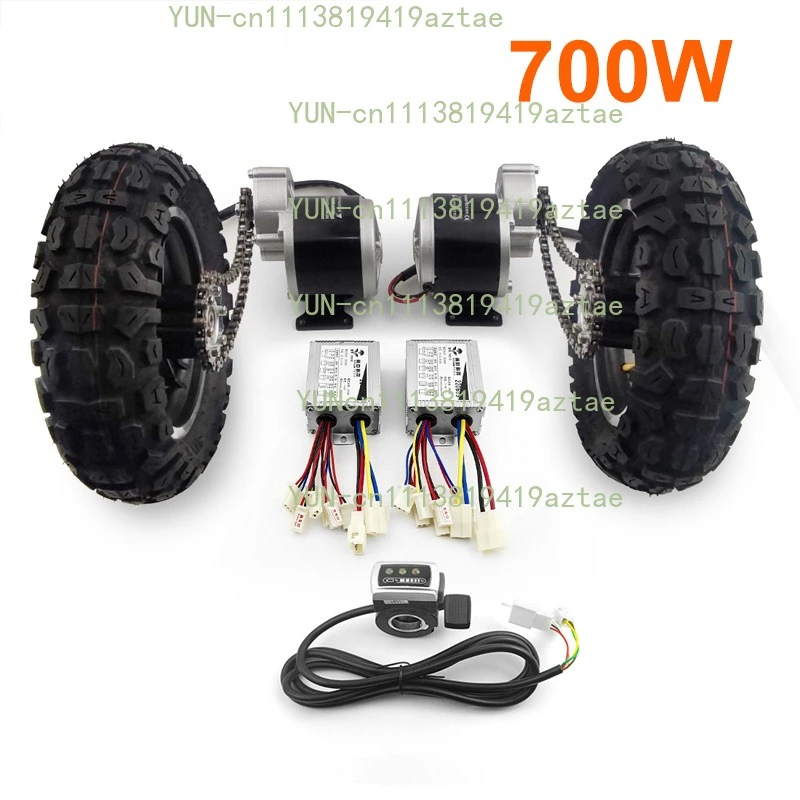 500W Dual Drive Cart Conversion Kit Easy Carry 200Kg 8 Inch Wheel Set Electrical Pull Barrow Trolley Capacity