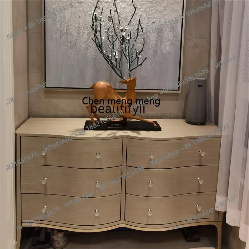 

D178 American light luxury solid wood master bedroom storage locker living room decorative entrance cabinet bedside cabinet