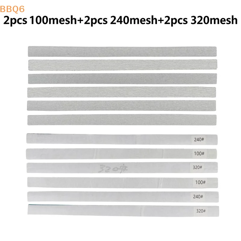 *6PCS Guitar Neck Fret Beam Leveling Bar/Polishing Sandpaper Sanding Bar Luthier Tools 100 Mesh 240 Mesh 320 Mesh Sandpaper