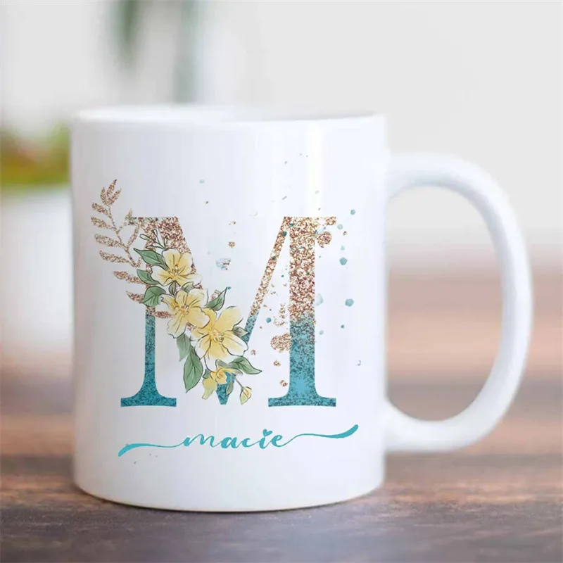 Factory direct sales Amazon hot-selling letter advertising cup household ceramic cup mug personalized office coffee cup