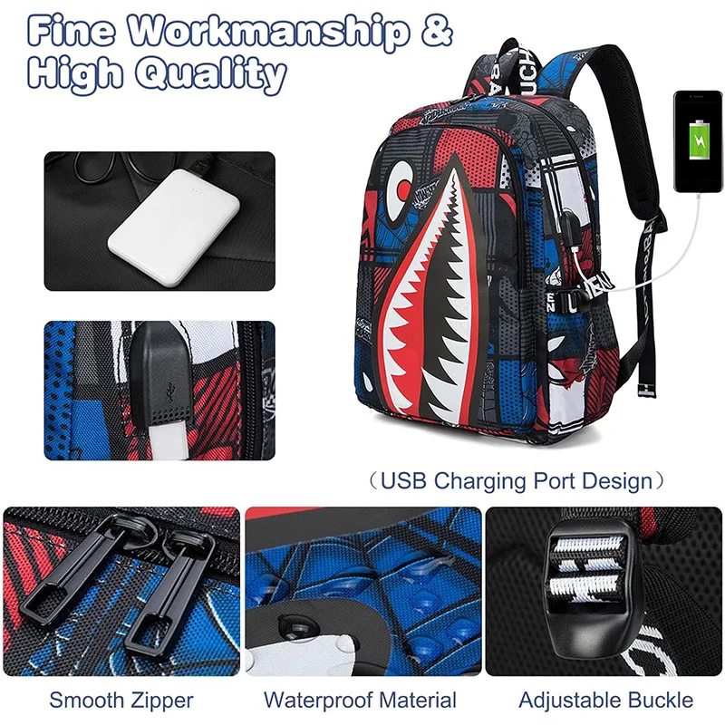 Anti-theft Backpack Men Waterproof Rucksack Backpacks for Women Casual Travel Backpack with USB Senior Student Schoolbag