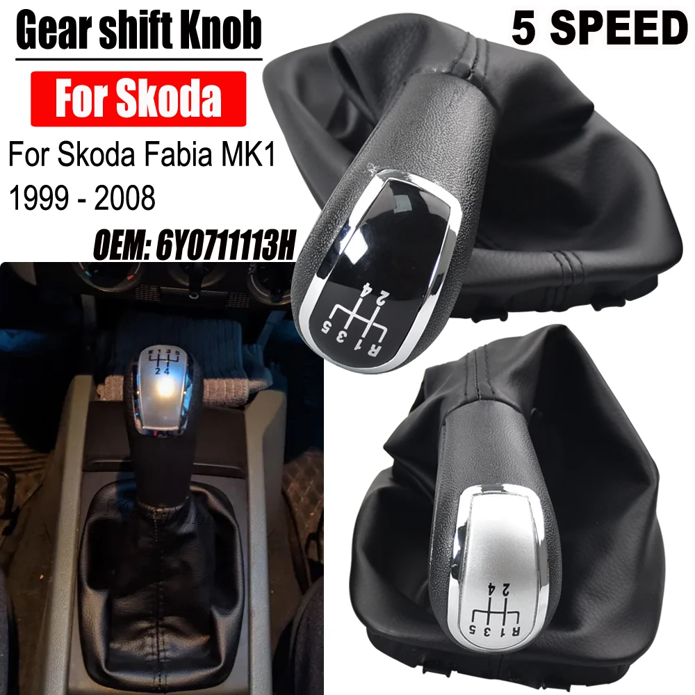 New High Quality for Skoda Fabia MK1 2000 -2008 Car Accessories 5 or 6 Speed Car Gear Shift Knob Lever with PU Leather Boot