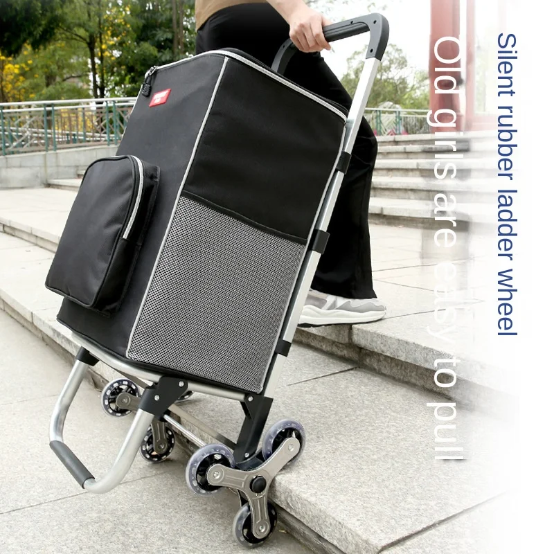 XINGHE Carrello Pieghevole Portapacchi 40kg – Leggero In Alluminio Con Ruote, Manico Telescopico E Corda Elastica, Per Spesa E Viaggi