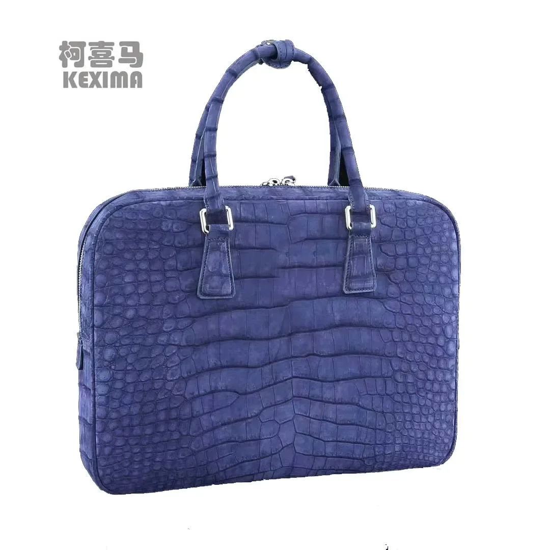 yingshang new men handbag men briefcase male crocodile bag Frosted Leather men crocodile bag blue