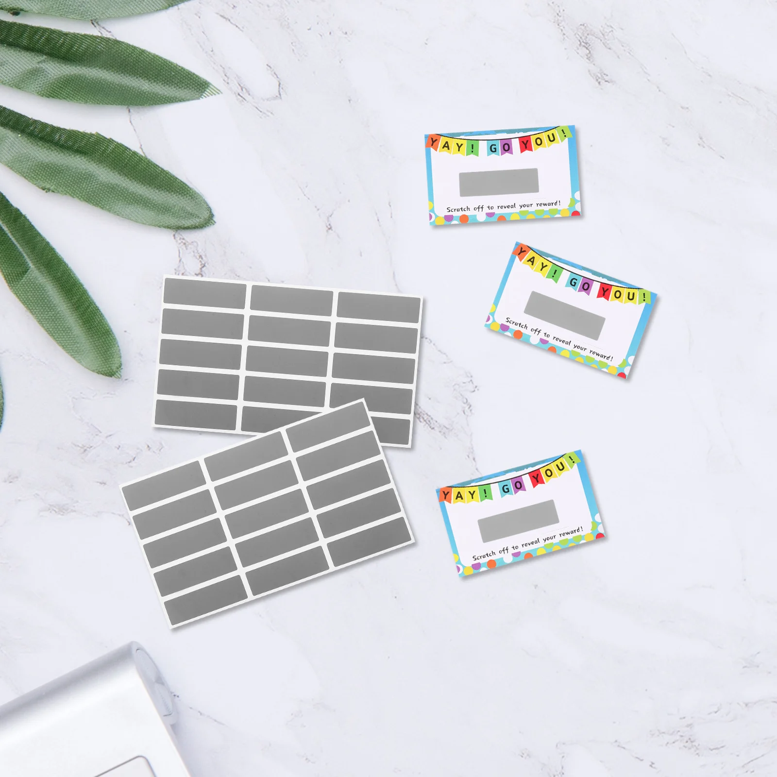 

150Pcs Rectangle Scratch Off Stickers Self Adhesive Easy Peel DIY Cards Rewards Raffle Tickets Wedding Games Halloween Christmas